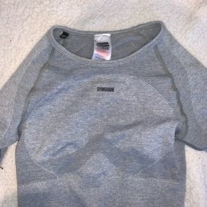 GYM SHARK GREY WORKOUT TOP